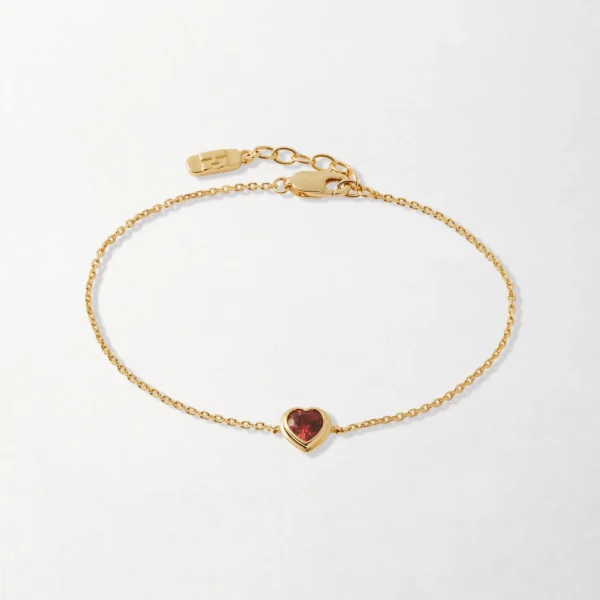 Heart Red Garnet Bracelet