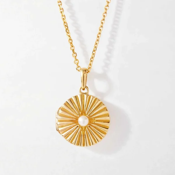 Radiant Pearl Locket Necklace